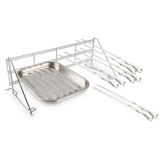 Ensemble de brochettes de barbecue d'ext&eacute;rieur en acier inoxydable avec brochettes de po&ecirc;le &agrave; griller